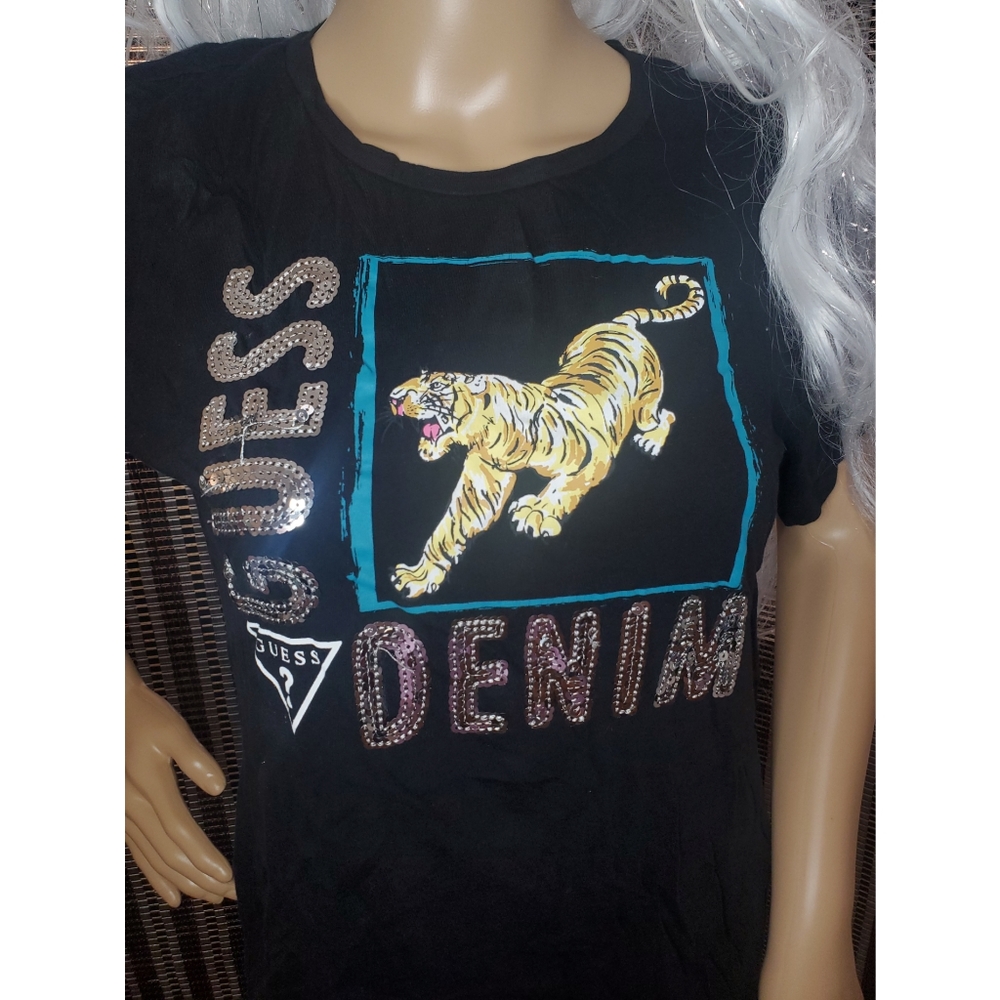 Guess Denim shirt size M with a tiger